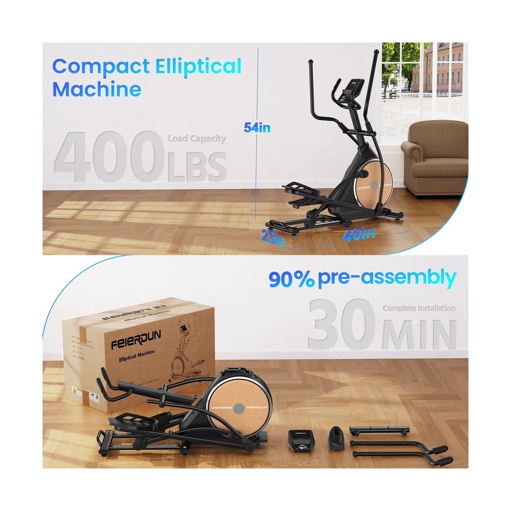 FEIERDUN Elliptical Machine, Cross Trainer for Home Use with Hyper-Quiet Elec...