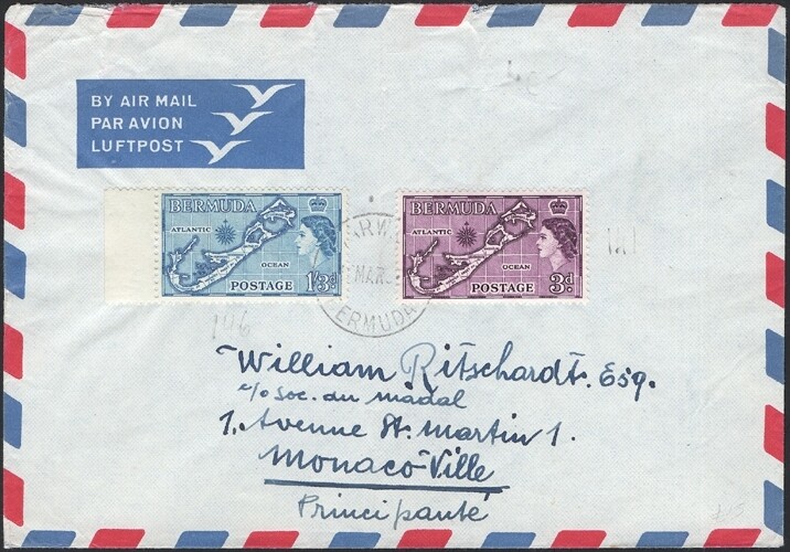 BERMUDA, 1955. Cover 148, 156, Warwick - Monaco