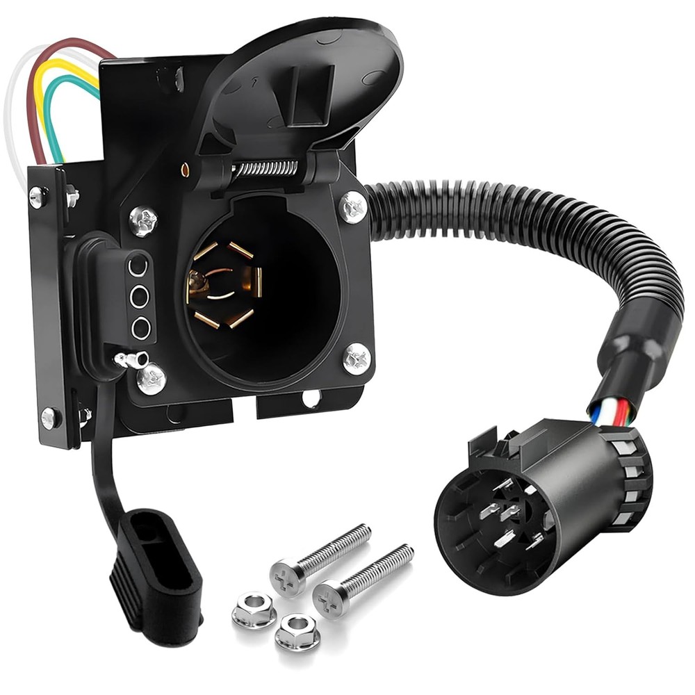 7 Way Trailer Wiring Harness 4 Way Flat Plug Kit For Chevy Silverado 1500 2500