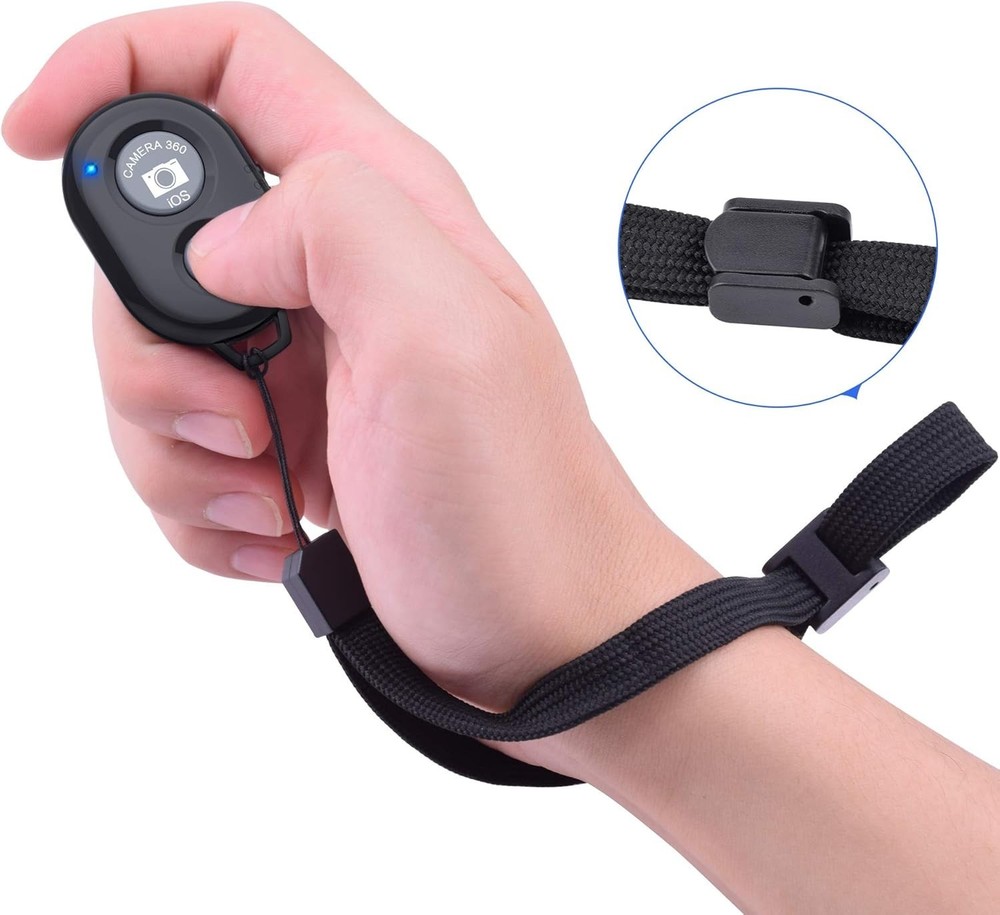 Compact Bluetooth Camera Remote Shutter for Android/iPhone - Rechargeable 2 Pack