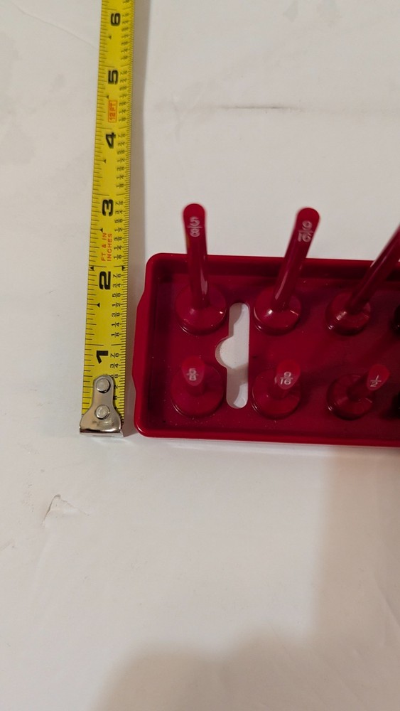 U.S. General Peg Type SAE Socket Tray 3 Piece Red Tool Organization Garage