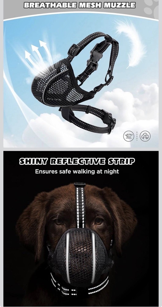 Dog Muzzle Mesh Soft Muzzle XL Sized Dogs Breathable No Biting