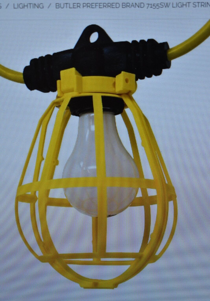 Southwire Temporary String Light w Guard Plastic Yellow Molded 10 Piece Set