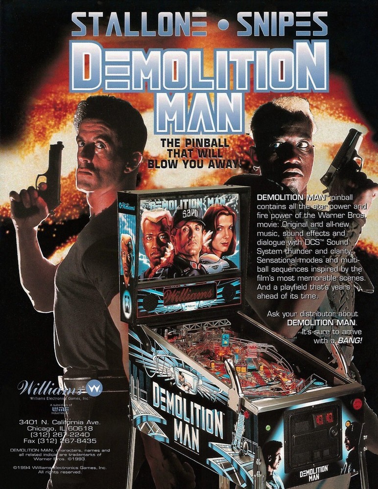 1994 Williams Demolition Man Pinball Machine Rubber Ring Kit DM