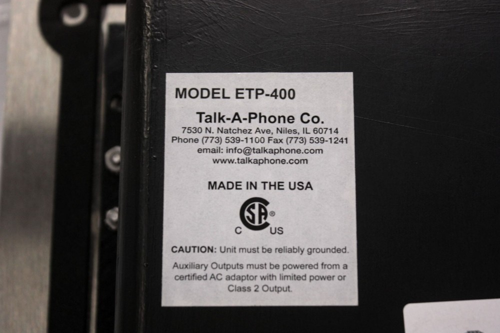 Untested * Talk-A-Phone ETP-400 Intercom Panel