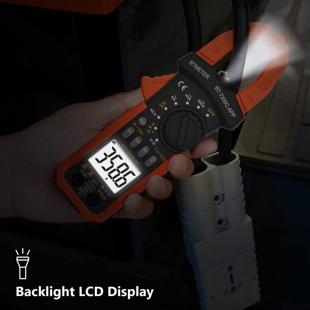 HoldPeak Clamp Meter True RMS 4000 Counts Bluetooth AC/DC Amp Voltage Tester