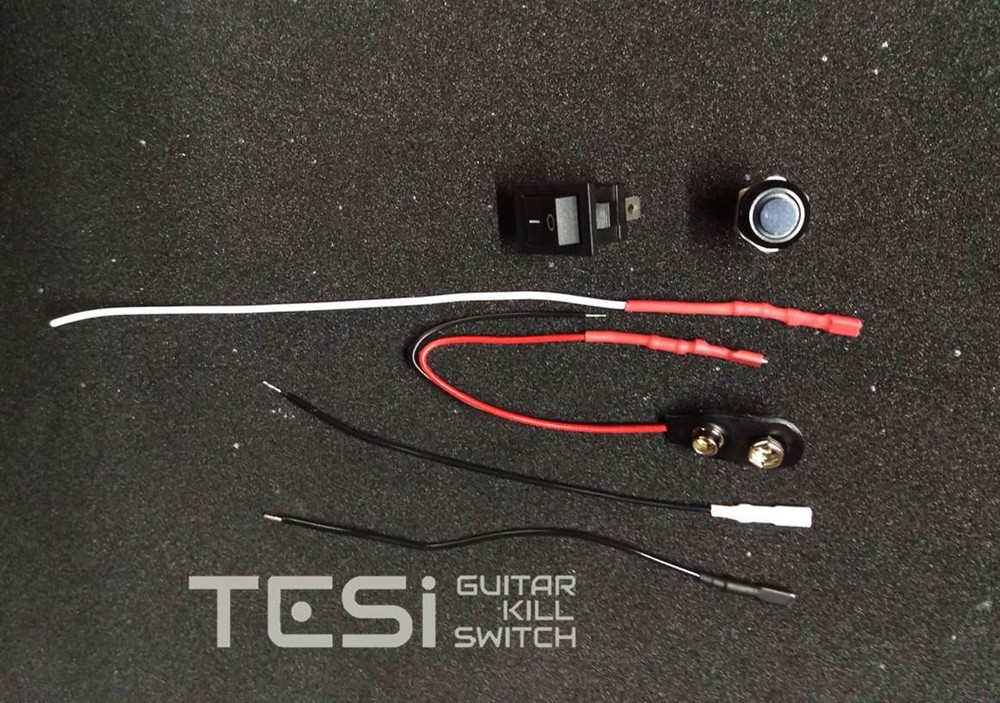 Tesi POCO 12MM LED Momentary Push Button Guitar Kill Switch Black/Red
