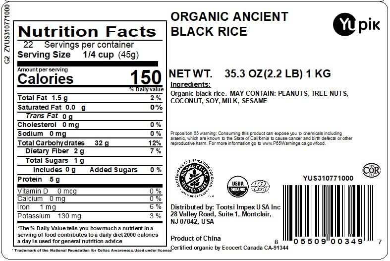 Rice, Organic Ancient Black, 2.2 lb
