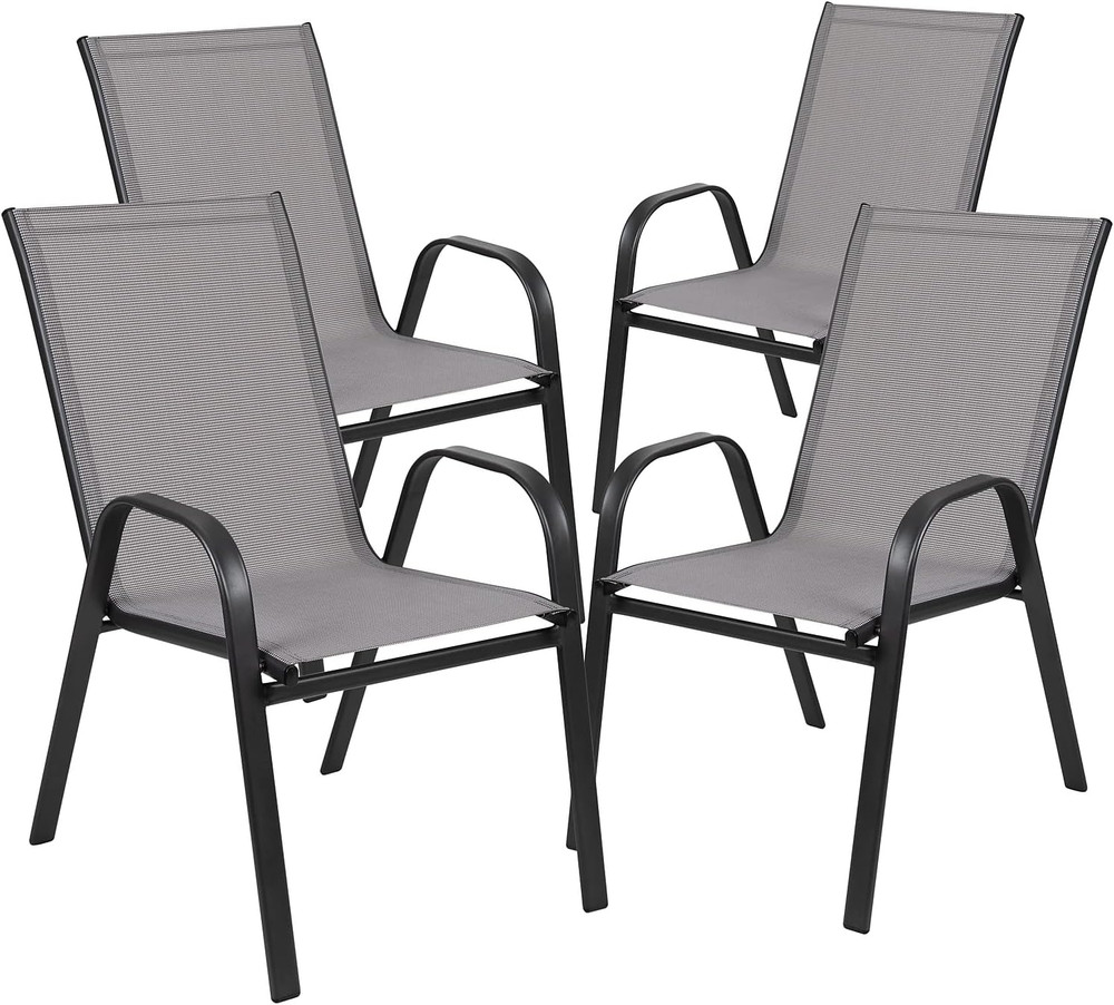 Brazos 3-Piece Outdoor Dining Set with Glass Table & 2 Stackable Chairs