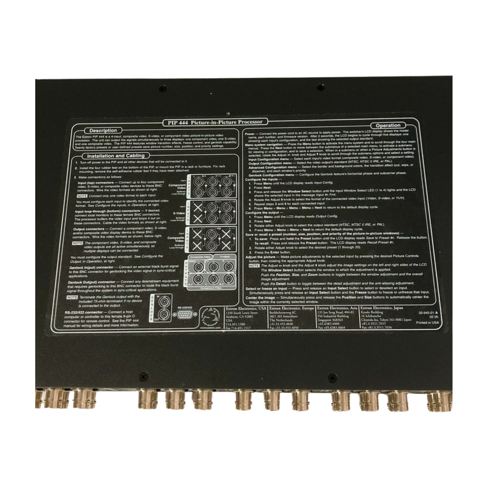 Extron PIP 444 Picture-in-Picture Processor