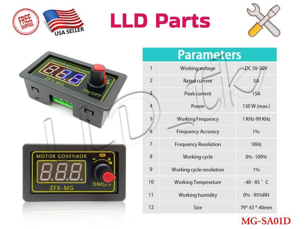 5V-30V Voltage Regulator DC Motor Speed Controller PWM Frequency Duty Cycle LED