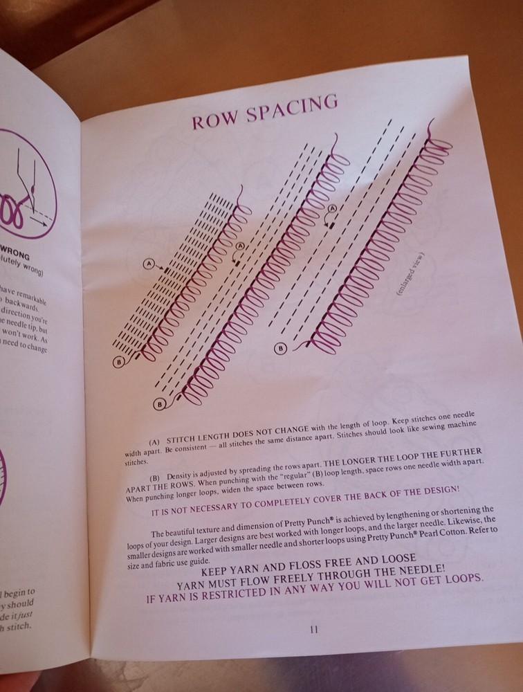 Instructions ONLY Pretty Punch Dial A Loop Needle 1990's Vintage Booklet
