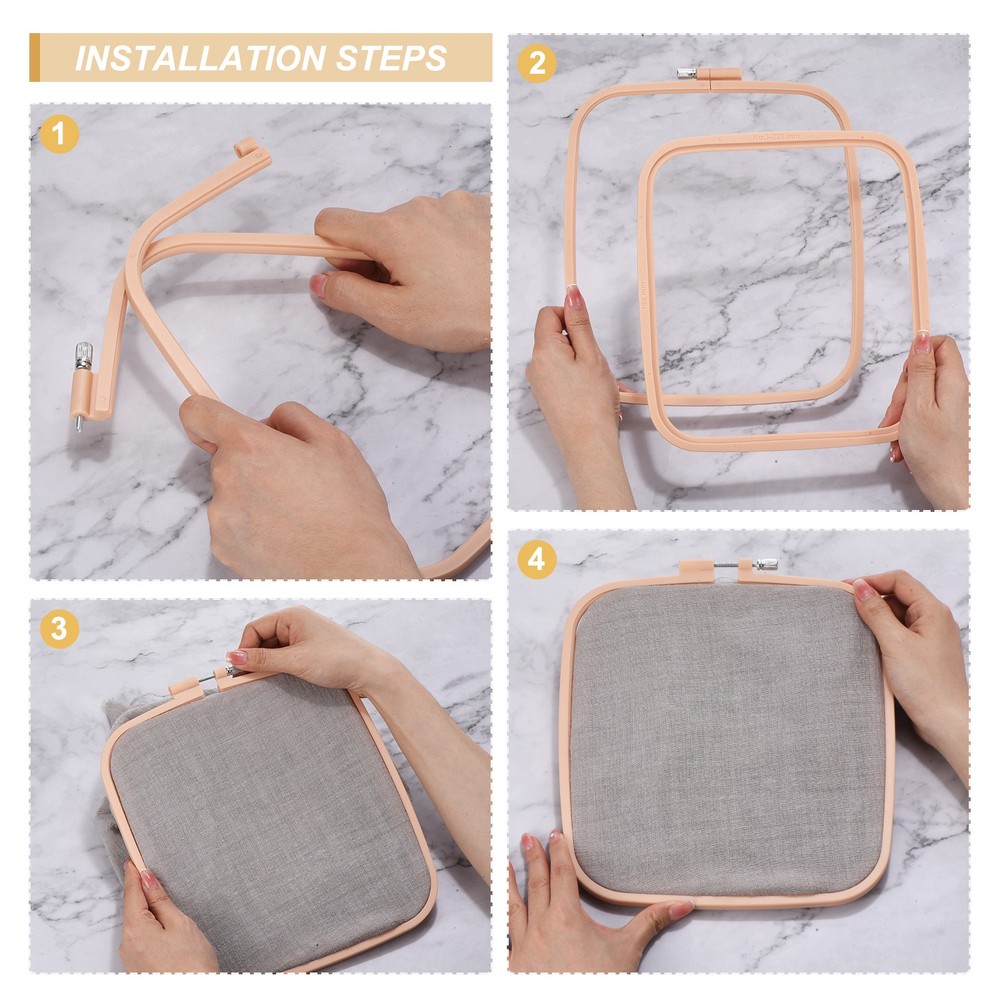 5pcs Embroidery Hoops Square Cross Stitch Hoops Frames ABS Plastic