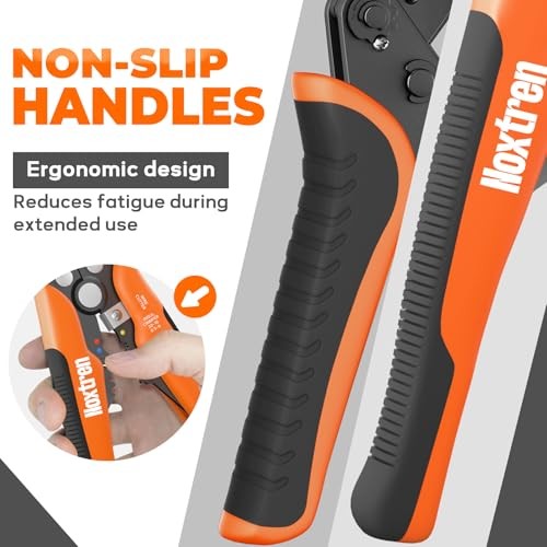 Wire Stripper and Crimping Tool, AWG 24-10 Self-Adjusting Stripper Tool with