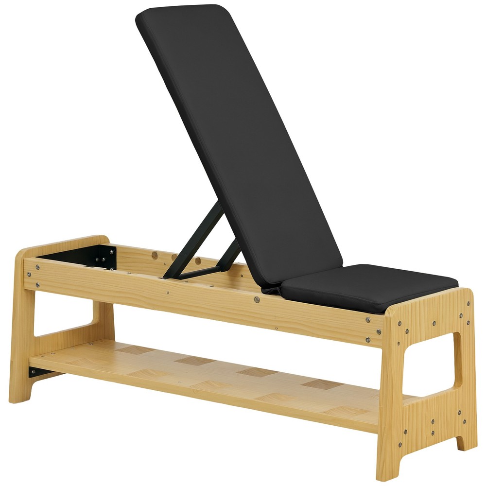 Adjustable Weight Bench with Rack for Weight Lifting, Black