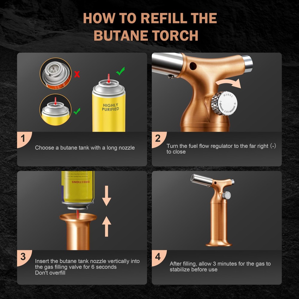 RAVS Butane Torch Lighter with Solid Copper Design, Kitchen Medium, Pink