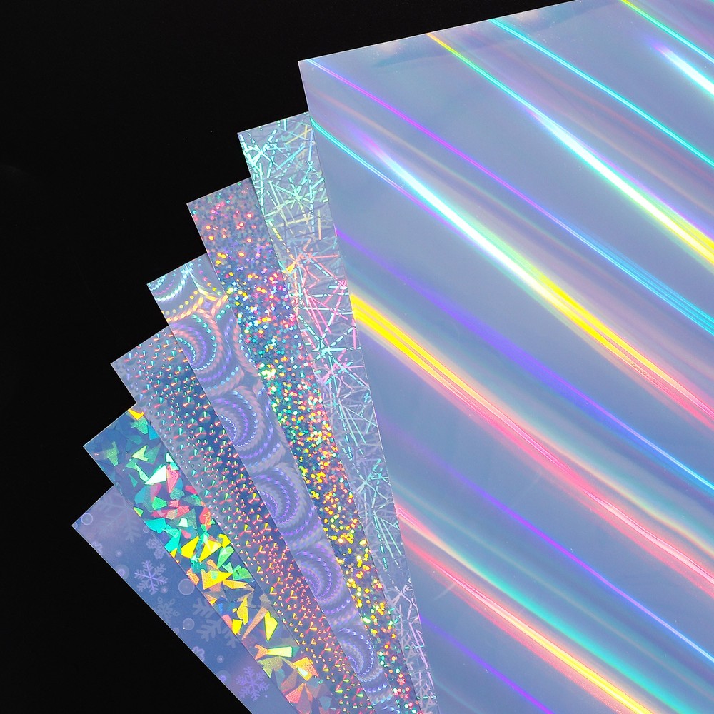 12x8in Printable Holographic Sticker Paper 6 Sheets Diamond Pattern