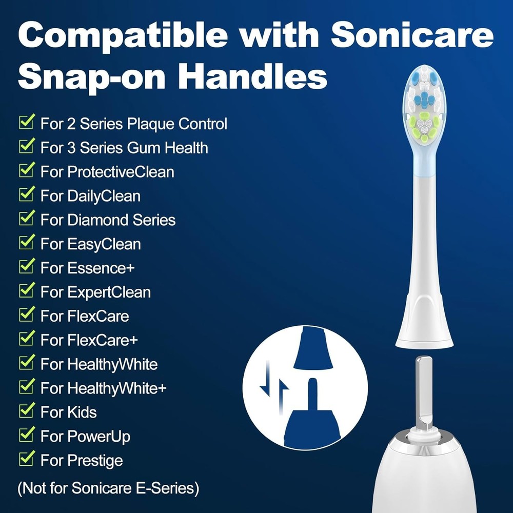 Advanced Sonicare Replacement Brush Heads - 8 Pack, Soft & Effective Cleaning