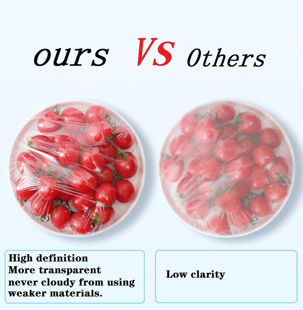 200pcs Thickened Plastic Bowl Covers For Banneton Bread Proofing Basket, Larg...