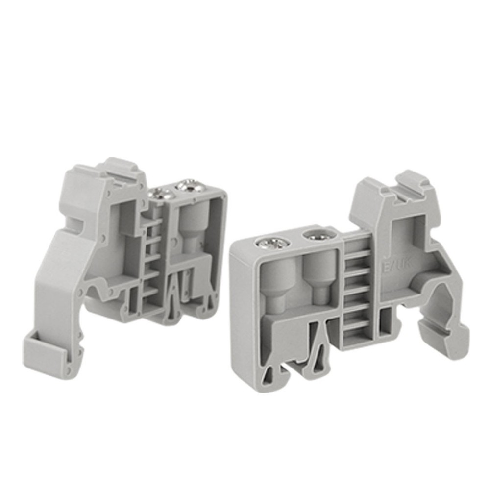 2 Pcs E/UK Screw Fixed Gray Terminal Block End Stopper