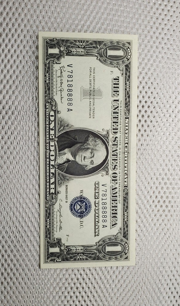 Fancy Serial Number Consecutive Set 1957 $1 Silver Certificate Blue Seal UNC
