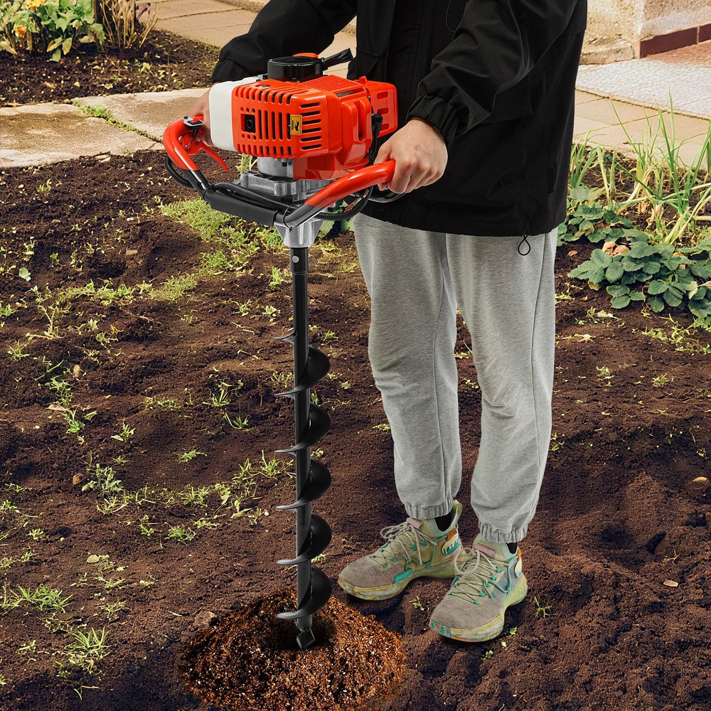 52cc 2-stroke Auger Post Hole Digger Petrol Post Hole Digger With 3 Drill Bits