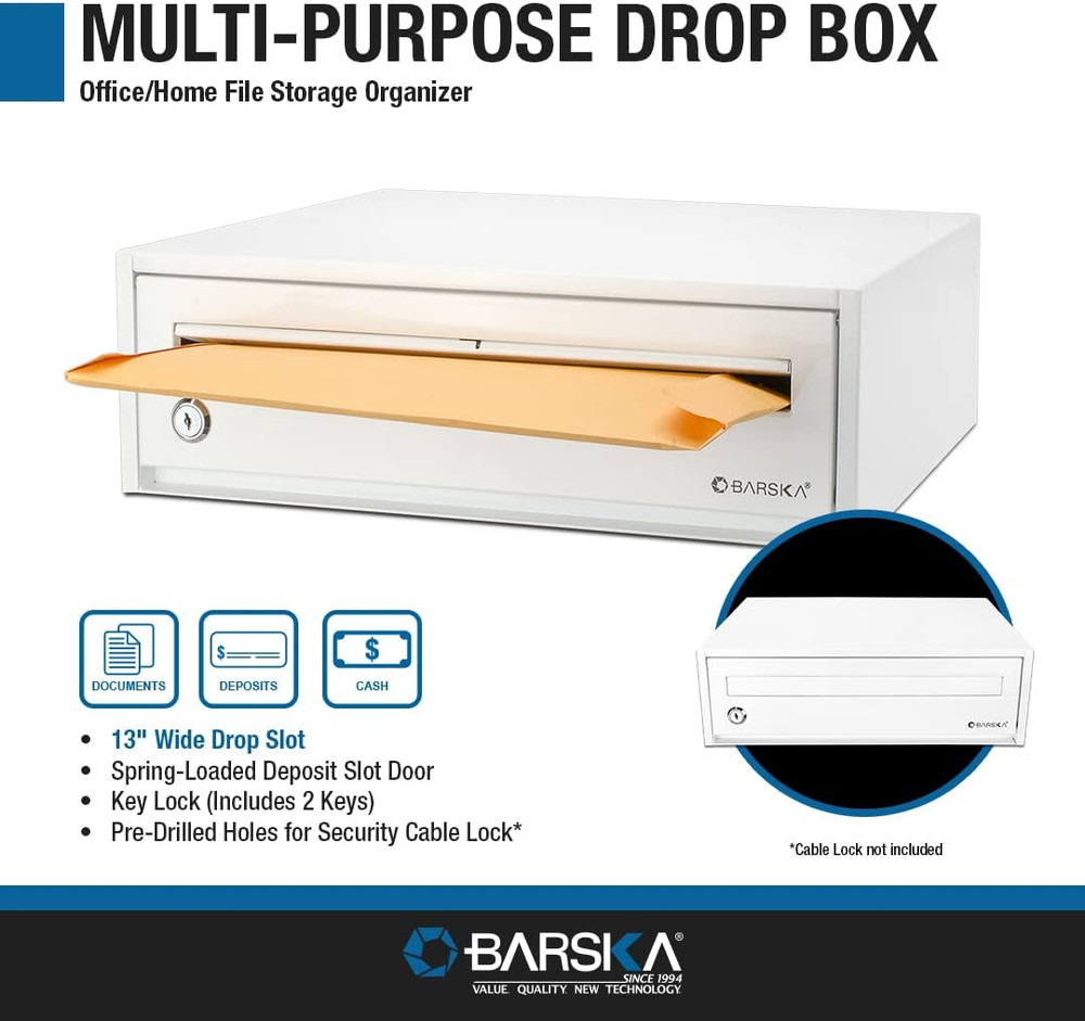CB13118 Key Lock Multi-Purpose Desktop Envelopes Cash Documents Suggestions Drop
