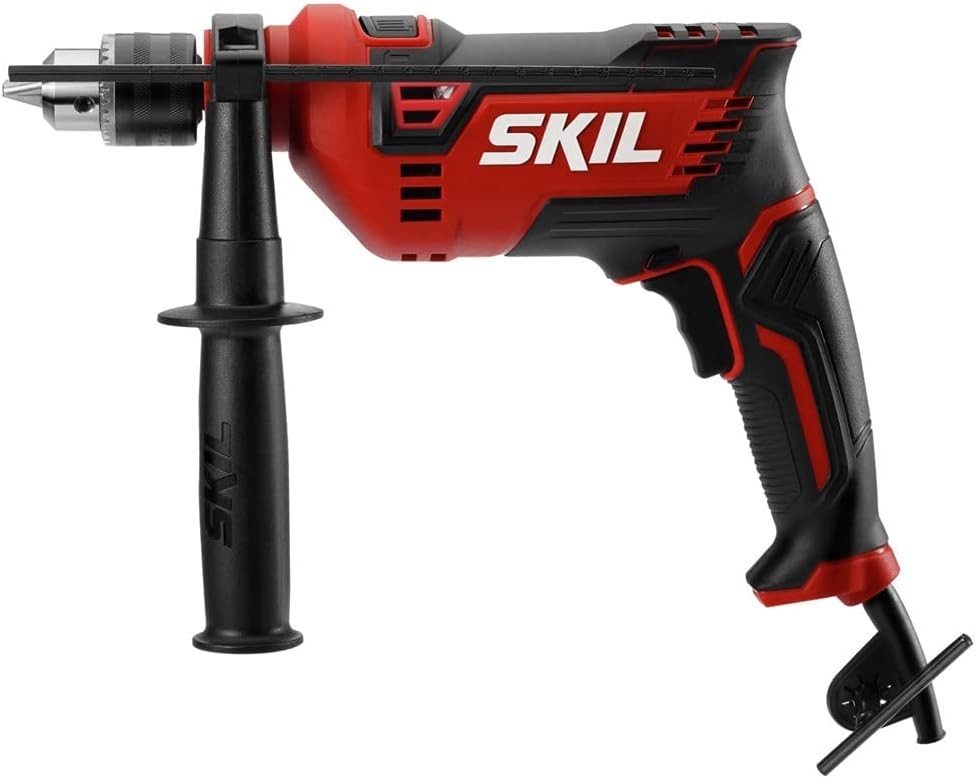 High Torque 7.5-Amp Hammer Drill - 1/2" Keyed Chuck, Variable Speed Control