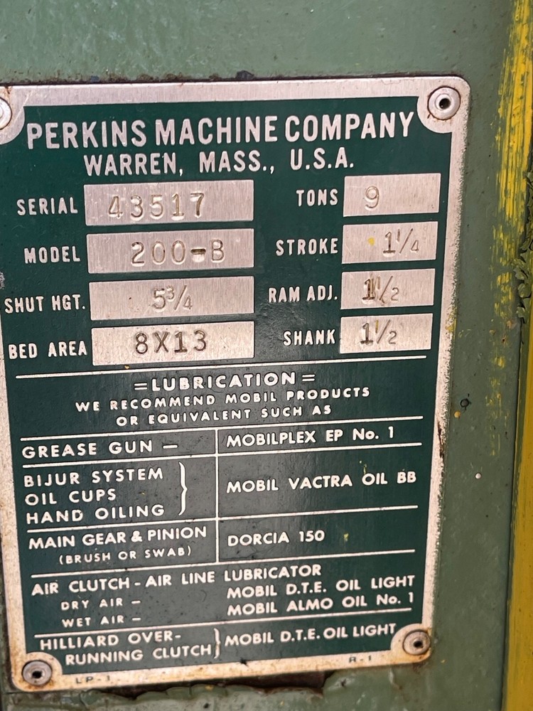 Perkins 200-B Punch press