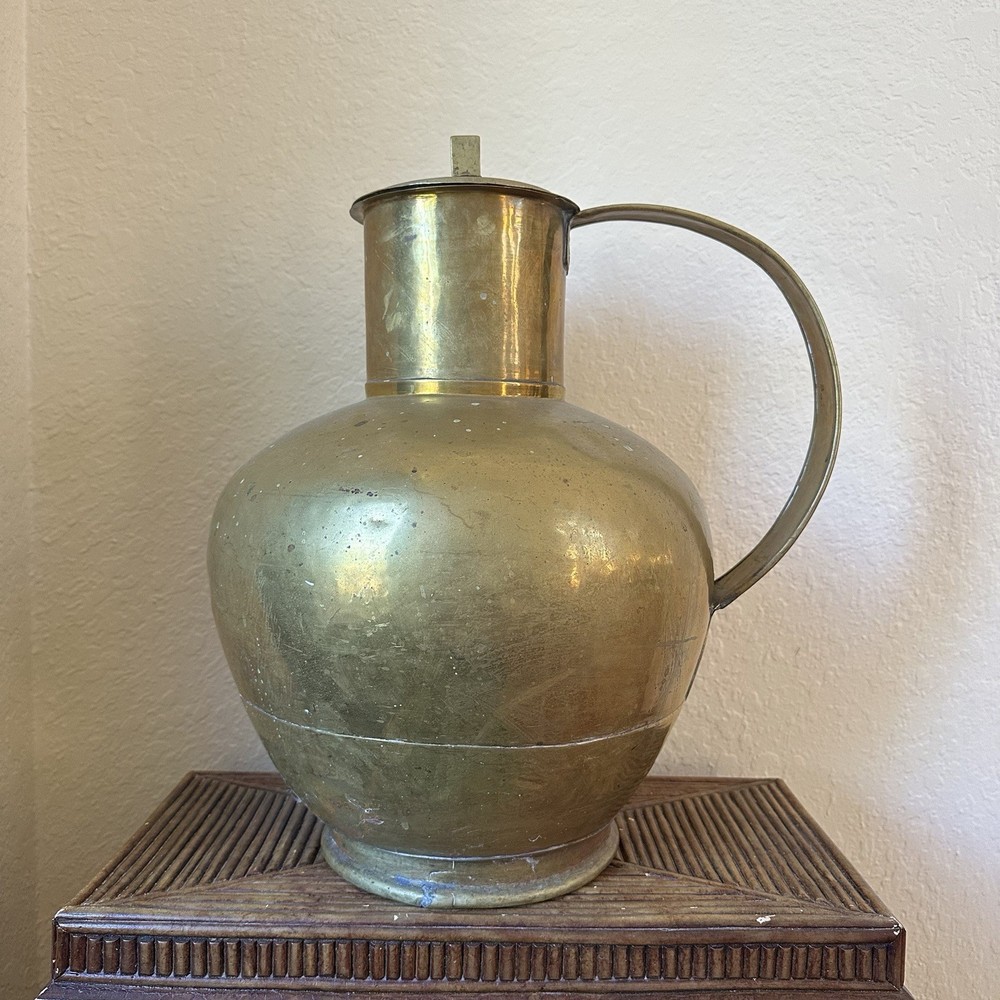Antique Solid Brass Large 22” Milk Jug