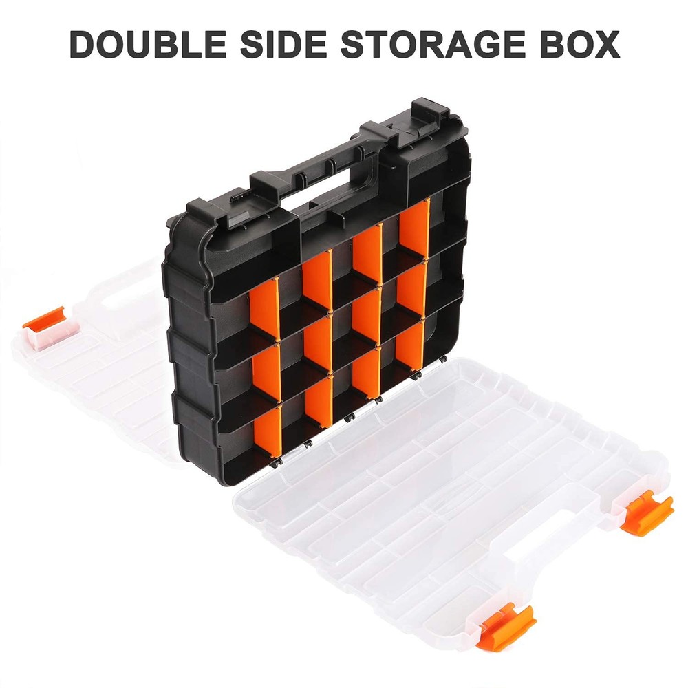 Double Side Tools Organizer, Customizable Removable Plastic Dividers, Hardwar...