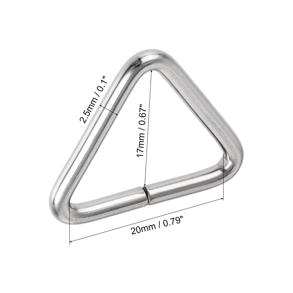 Metal Triangle Ring Buckle 0.79" (20mm) Inner Width 10pcs
