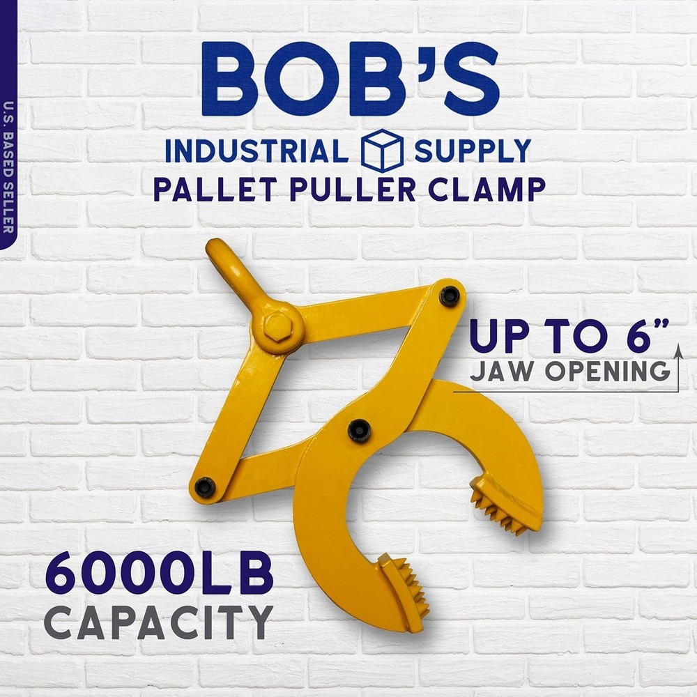 Pallet Puller Clamp 6000lb Forklift Chain Grabber Hook Heavy Duty Tool