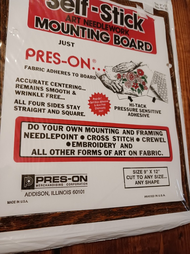 Self Stick Art Needlework Mounting Board 9x12