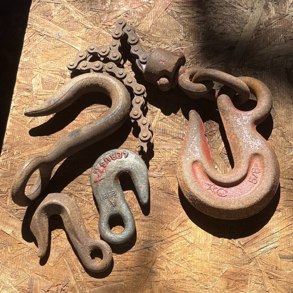 2 Heavy Duty,  Rigging Tow Crane Hooks  7" + 2 tow hooks, steampunk