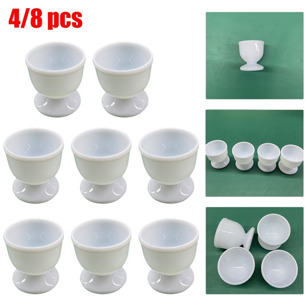 White For Egg Cup Holder Hard Soft Boiled Eggs Holders Cups Kitchen Breakfast