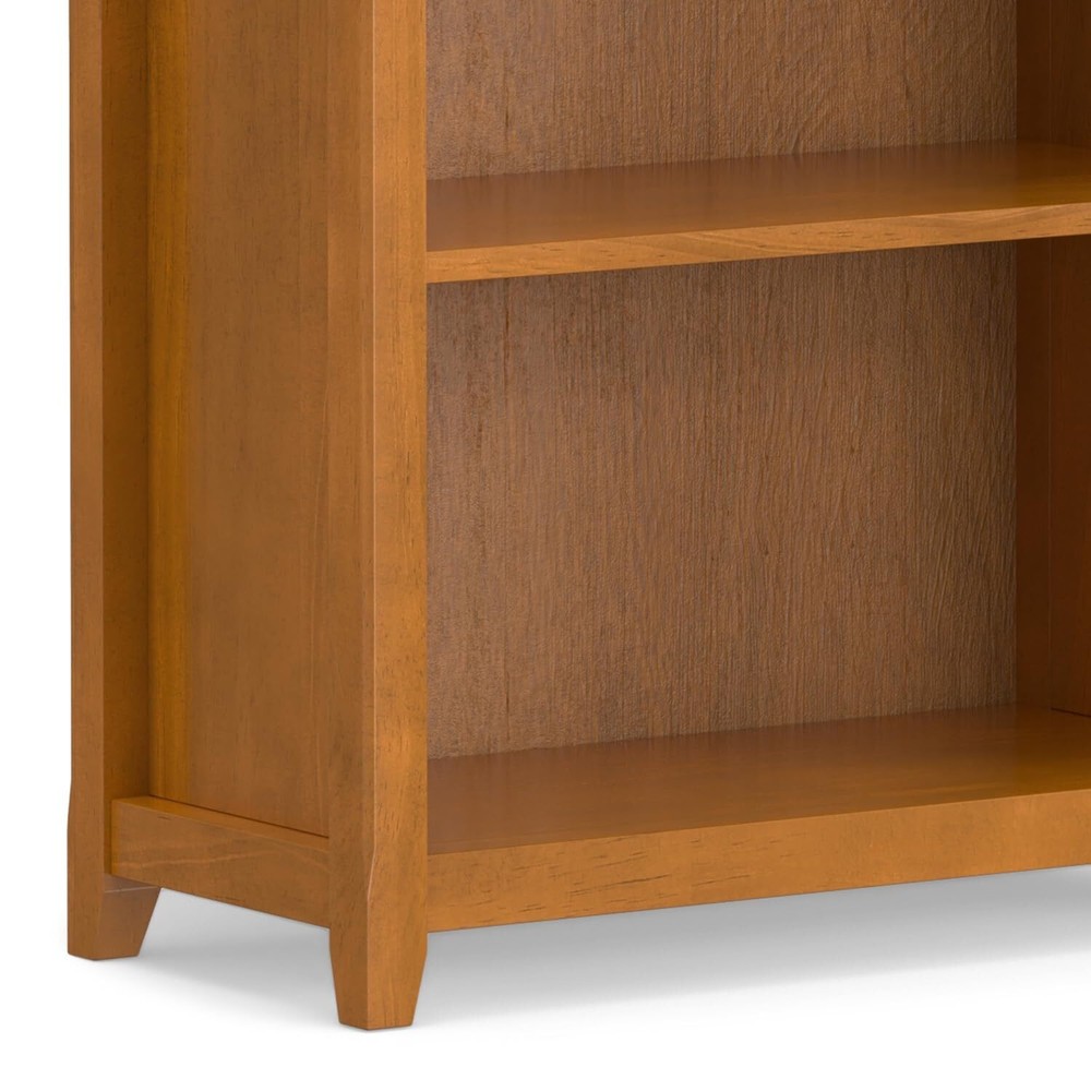 SIMPLIHOME Amherst SOLID WOOD 30 Inch Transitional 5 Shelf Bookcase in Light
