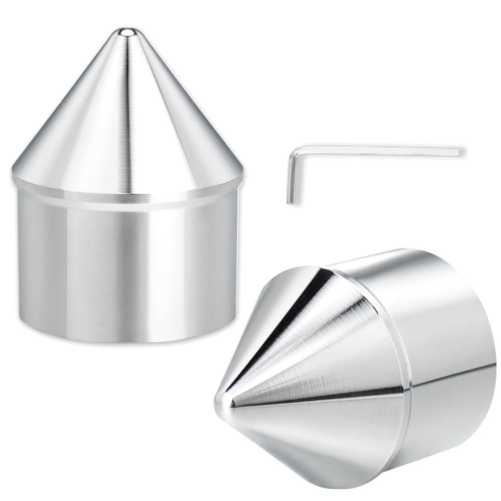 Front Axle Nut Covers CNC Black Chrome Caps Compatible with Harley B-Chrome