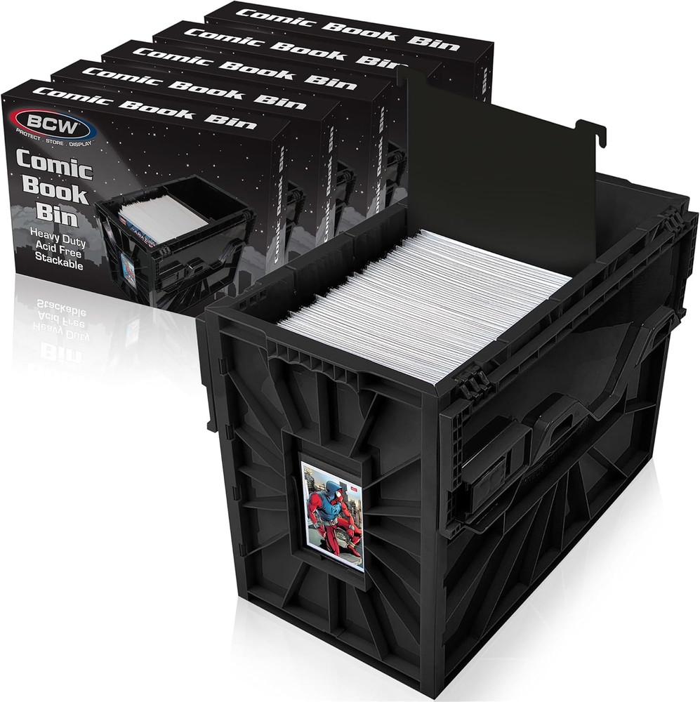 Short Comic Book Bin | Holds 150 Comics | Stackable Plastic Storage | Acid-Free