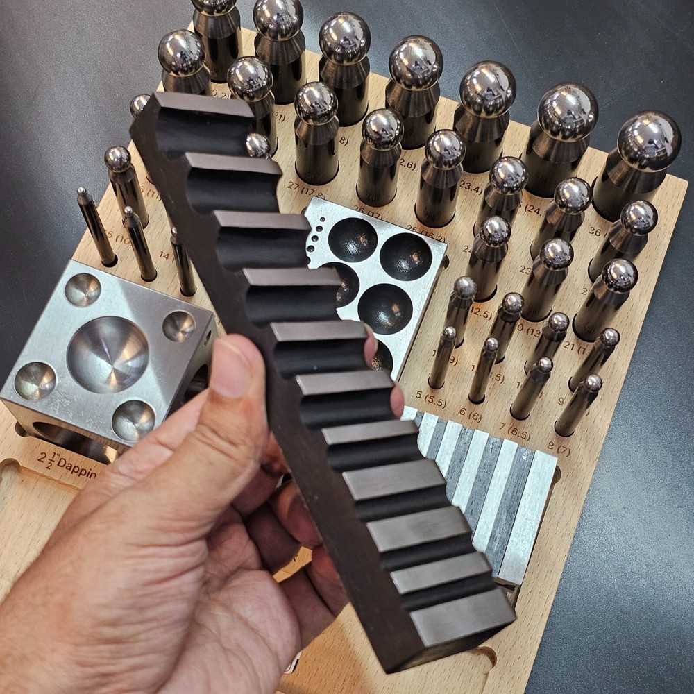 DIY Making Gold Silver Copper Jewelry Processing Gold Beating Dapping Tool Kit