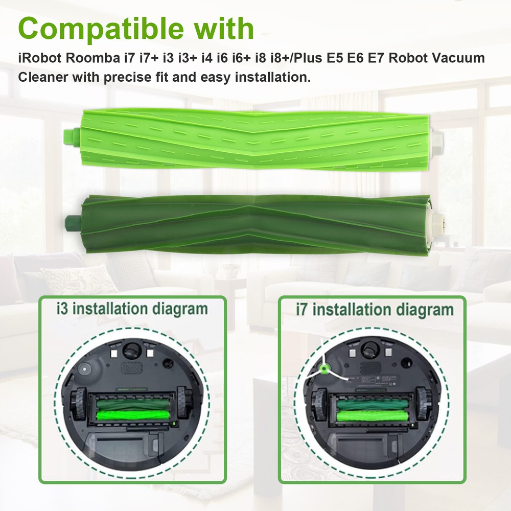 2 Sets Replacement Roller Brush for iRobot Roomba e5 e6 i1 i3+ i4 i6+ i7 i8 Plus