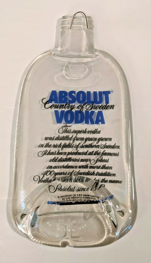 Absolut Vodka Flat Melted Bottle Cutting Board Cheeseboard Wall Decor