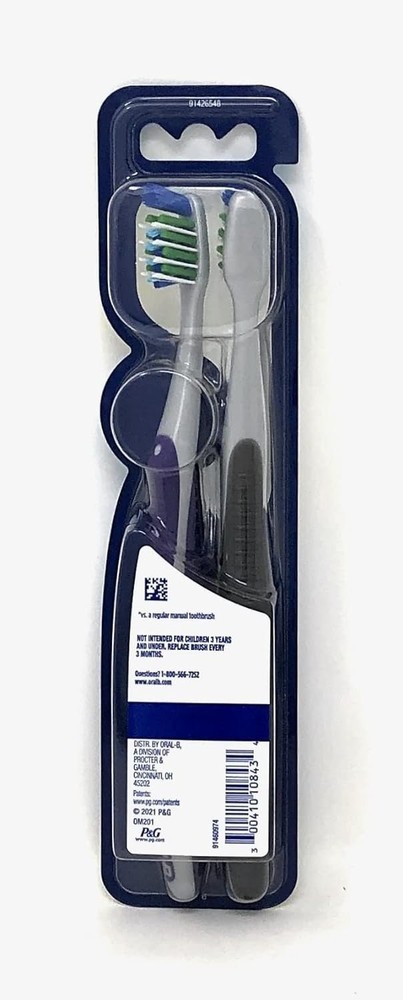 Oral-B Max Clean Color Changing Indicator Manual Toothbrush, Medium, 2 Count...