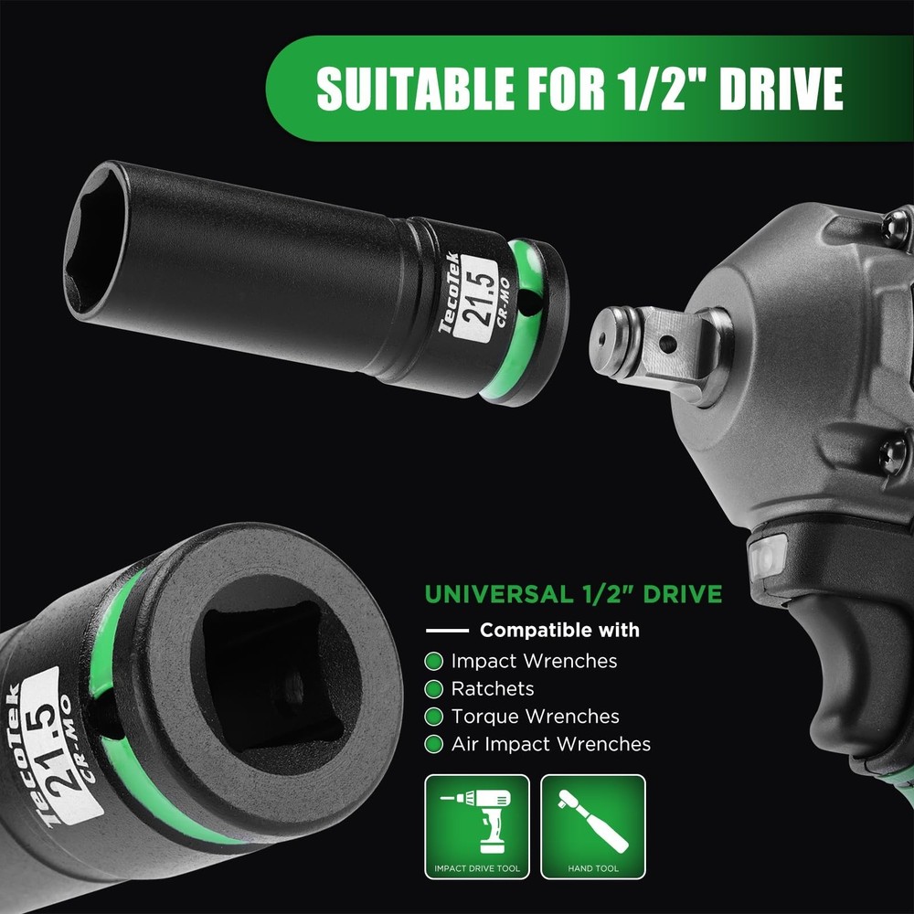 4PCS 1/2" Drive 1/2 Size Thin Wall Lug Nut Socket Set, Half Size Wheel Socket...