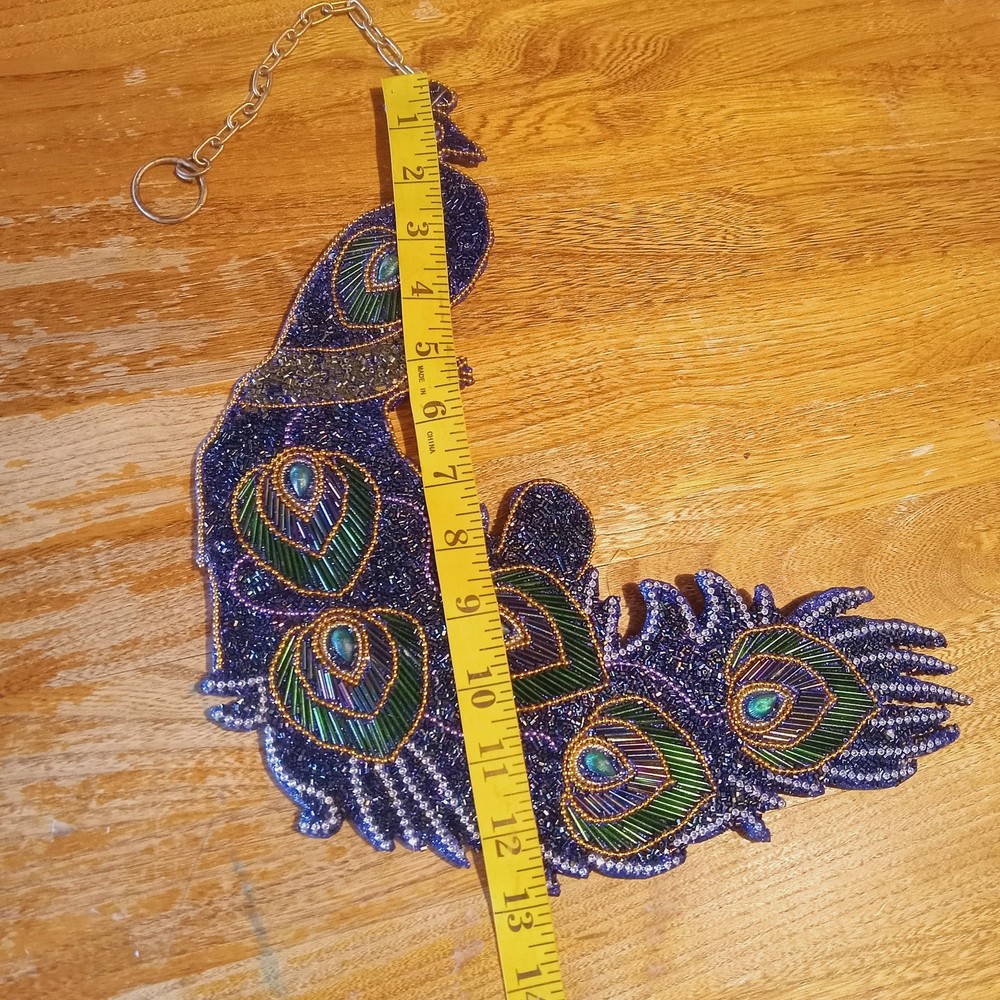 Peacock Beaded Hanging Decor Multi Color Large