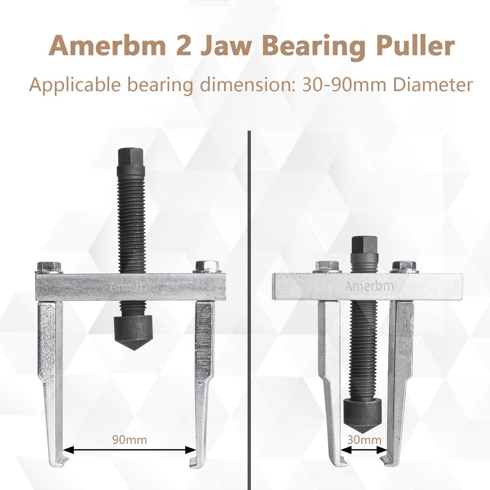 Amerbm Two Jaw Bearing Puller Remover 30mm - 90mm Adjustable Puller Tool for ...