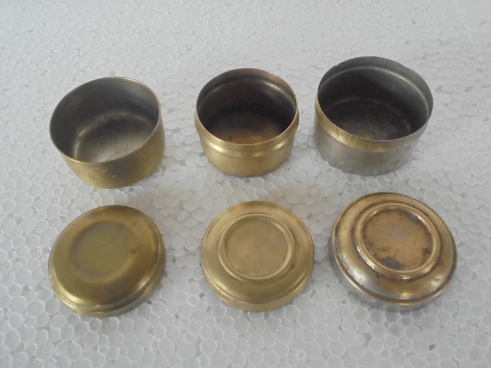 3 Pc Vintage Round Small Handcrafted Powder/Pill Boxes