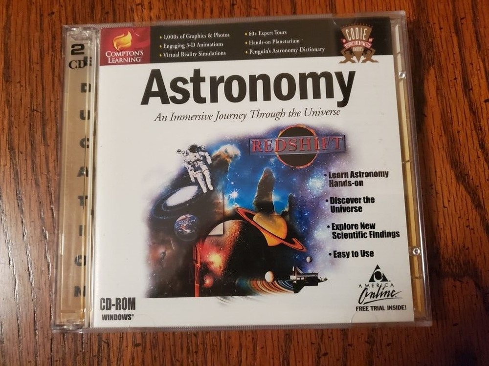 1999 COMTON'S LEARNING ASTRONOMY PC CD-ROM WINDOWS 2 DISCS