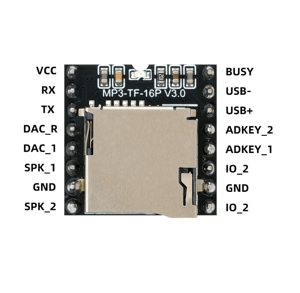 5 Pcs Mini MP3 Module Compatible with DFPlayer Code for Arduino Raspberry Pi ...