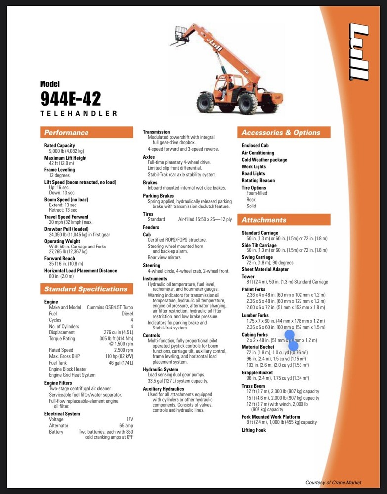 Lull 944e Telehandler